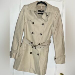 Zara Beige Double-Breasted Trench Coat